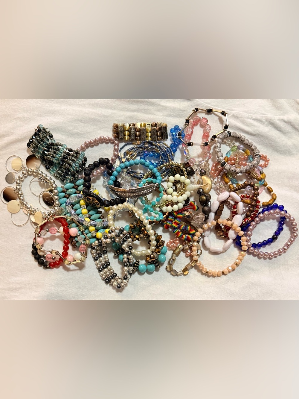 Mixed Beaded Women’s Bracelet Lot, 1.5lb